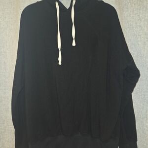 Buffalo David Bitton Black Hoodie with White Drawstrings